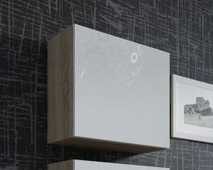 Вітрина підвісна VIGO Cama Квадрат 50x50 Дуб Сонома Мат / Білий Глянець фотографія