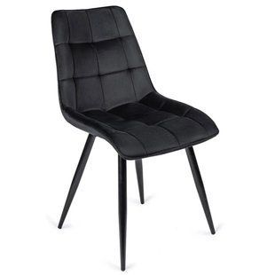 Стілець оксамитовий MEBEL ELITE RIO Velvet, Чорний фотографія