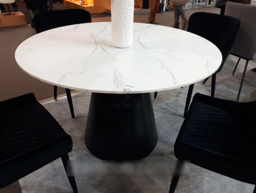 Стол раскладной TML-655 VETRO 120x120 Белый Мрамор фотография