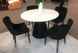 Стол раскладной TML-655 VETRO 120x120 Белый Мрамор