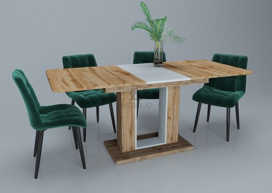 Раскладной стол TITAN D/B Intarsio 140(180)x80 Белая аляска РЕ / Дуб Тахо фотография