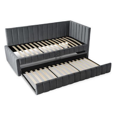 Кровать 90x200 MEBEL ELITE VILLEMO Velvet Серый фотография