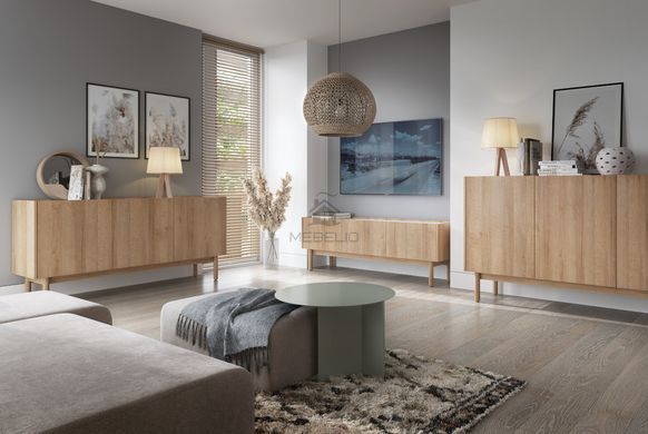 Комод Perfect Home Бохо / Boho K144/83 3-дверний Рів'єра/мармур б'янко фотографія