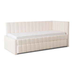 Ліжко 90x200 MEBEL ELITE VILLEMO Кремовий букле  фотографія