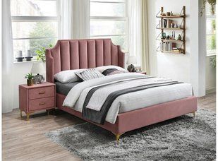 Кровать MONAKO Velvet Signal 160x200 Розовый фотография