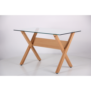 Стіл обідній Maple AMF 120X70 Dark Beech / Стекло Прозрачное фотографія