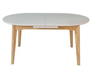 Стіл ALBERTO CERAMIC Intarsio 160(200)*90 бежевий мат/дерево фотографія