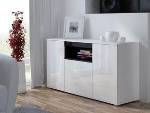 Комод VIVA Cama 150/45 Білий Мат / Білий Глянець / Чорний фотографія