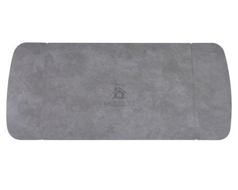 Стіл DUBLIN CERAMIC Intarsio 120(180)*80 світло-сірий/чорний каркас фотографія
