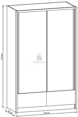 Шафа-купе Perfect Home Арія I / Aria I 130 2-дверна з дзеркалом Білий/білий глянець фотографія