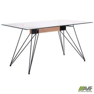 Стіл обідній Каттані AMF 150X80 Чорний /Скло Прозоре фотографія