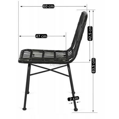 Комплект садовой мебели MEBEL ELITE стол FARGO + 4 стулья WALDI Черный