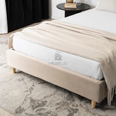 Ліжко двоспальне оксамитове MEBEL ELITE DENNIS Velvet 120x200 Беж фотографія