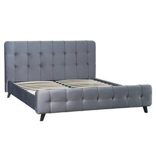 Кровать двуспальная бархатная MEBEL ELITE LINO Velvet 160x200 см Серый фотография