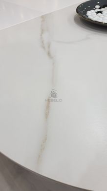 Стіл розкладний TML-865-1 VETRO 120x80 Білий Мармур фотографія