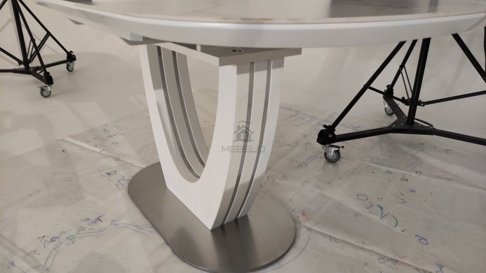 Стіл розкладний TML-865-1 VETRO 120x80 Білий Мармур фотографія