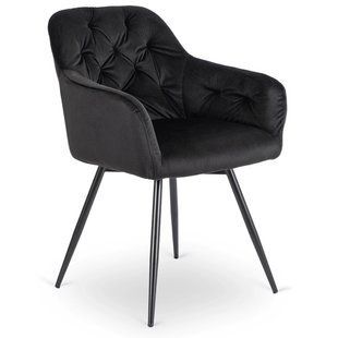 Стілець поворотний оксамитовий MEBEL ELITE IDA Velvet Чорний фотографія
