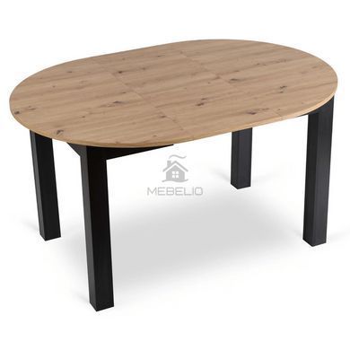 Комплект стол MEBEL ELITE HARRY 102(142)х102 см, дубовый/черный, и 6 стульев PERU  фотография