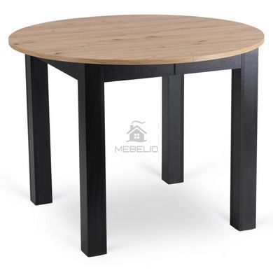 Комплект стол MEBEL ELITE HARRY 102(142)х102 см, дубовый/черный, и 6 стульев PERU  фотография