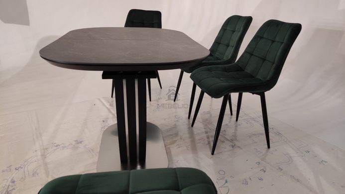 Стіл розкладний TML-865-1 VETRO 120x80 Чорний Онікс фотографія