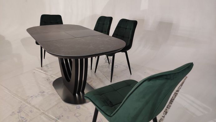 Стіл розкладний TML-865-1 VETRO 120x80 Чорний Онікс фотографія