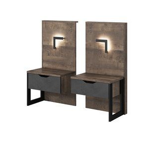 Тумбы прикроватные с подсветкой Perfect Home Арден / Arden с 2 ящиками 1S/52 Дуб санд гранж/матера фотография