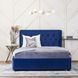 Кровать двуспальная бархатная MEBEL ELITE CROS Velvet 140x200 см Синий
