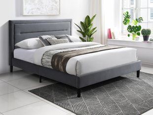 Кровать MALAGA Velvet Signal 160х200 Серый фотография