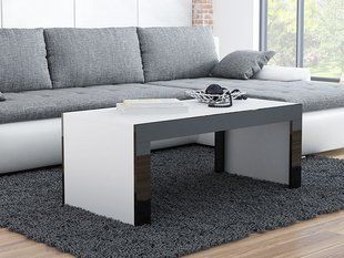 Журнальний столик TESS 120x60 Cama Білий Мат / Чорний Глянець фотографія