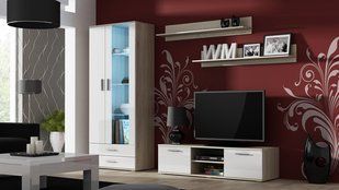 Стенка SOHO 11 Cama Дуб Сонома Мат / Белый Глянец фотография