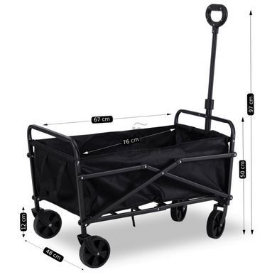 Садовий складаний візок GILBERT 70 л MEBEL ELITE Чорний