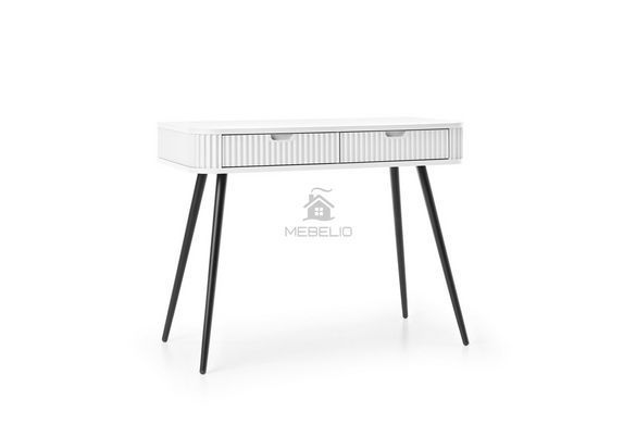 Стол туалетный Perfect Home Зова/Zova с 2 ящиками и черными ножками T103 Белый фотография