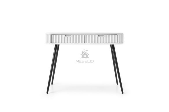 Стол туалетный Perfect Home Зова/Zova с 2 ящиками и черными ножками T103 Белый фотография