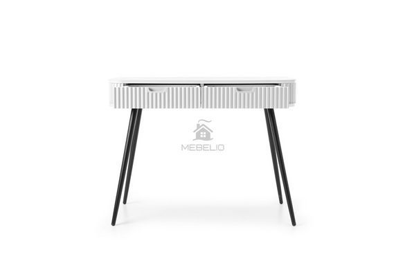 Стол туалетный Perfect Home Зова/Zova с 2 ящиками и черными ножками T103 Белый фотография