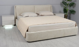 Кровать АФИНА Prestol 160x200 Букле Беж с подъемным механизмом фотография