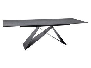Стіл Обідній WESTIN CERAMIC Signal PIETRA DI SAVOIA 160(240)X90 Світло Сірий Мат / Чорний Мат фотографія