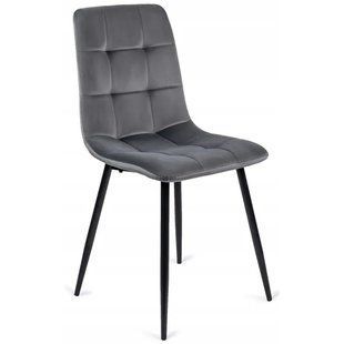 Стілець оксамитовий MEBEL ELITE PERU Velvet, Сірий фотографія