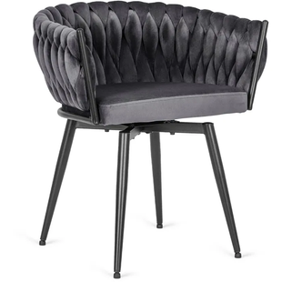 Стілець поворотний оксамитовий MEBEL ELITE LILI Velvet Сірий фотографія