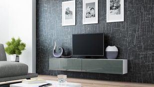 ТВ Тумба VIGO RTV Cama 180 Білий Мат / Сірий Глянець фотографія