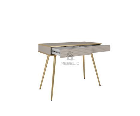 Стол туалетный Perfect Home Оро/Oro с 2 ящиками и золотыми ножками T102 MDF Бежевый фотография