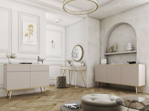 Стол туалетный Perfect Home Оро/Oro с 2 ящиками и золотыми ножками T102 MDF Бежевый фотография