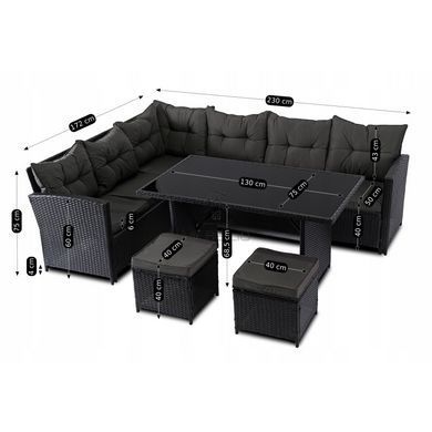 Комплект садовой мебели MEBEL ELITE DALLAS Черный