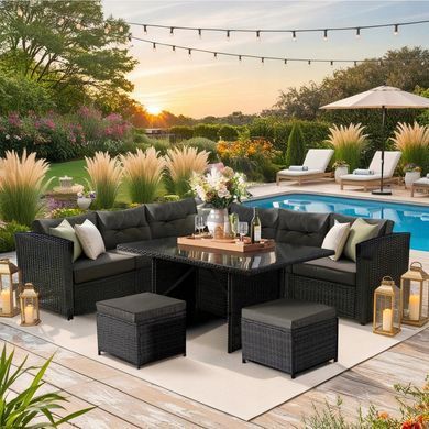 Комплект садовой мебели MEBEL ELITE DALLAS Черный