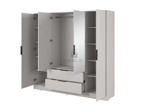 Шафа для одягу Perfect Home Келлі / Kelly 4DL 4-дверна з дзеркалом Кашемір фотографія