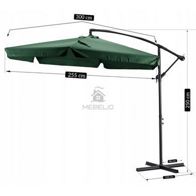 Садова парасолька з чохлом AKRON 255 см MEBEL ELITE Зелений