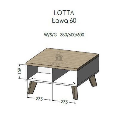Журнальный столик LOTTA 60x60 Cama Дуб Сонома / Белый фотография