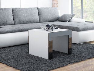 Журнальний столик TESS MINI 60x60 Cama Білий Мат / Чорний Глянець фотографія