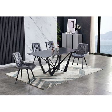 Стол DALI CERAMIC Intarsio 180х90 Черный Эффект Мрамора фотография