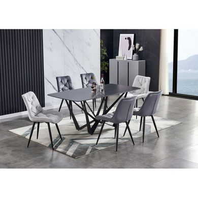 Стол DALI CERAMIC Intarsio 180х90 Черный Эффект Мрамора фотография