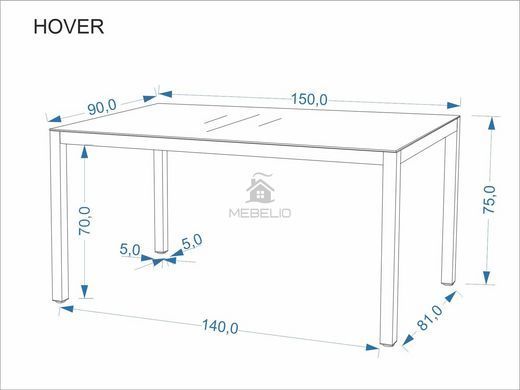 Садовий стіл HOVER Halmar попелясто-сірий / антрацит 150x90  фотографія
